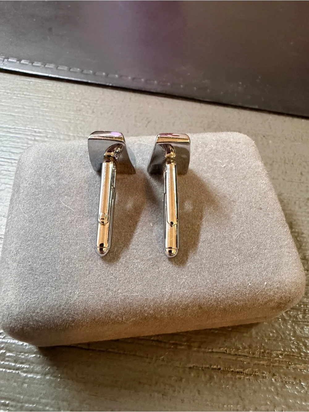 Vintage Silver-Tone Accent Cuff Links